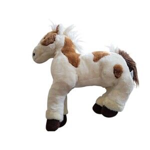 Russ Brown Cream Paint Pinto Horse Plush 16" Stuffed Animal READ DESCRIPTION